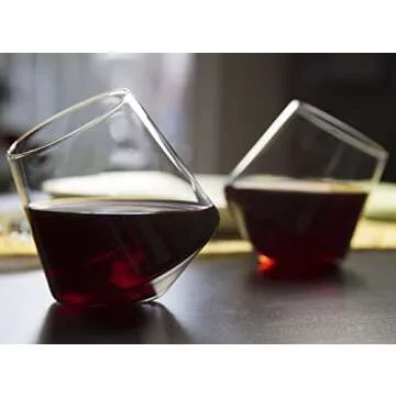 Stemless Wine Glasses Set of 2 Aerating wine glasses Elegant Wine Glasses Stemless large wine glass CulinexCo.com Red Wine Glass wine glass set cup wine cups non drip no spill glass