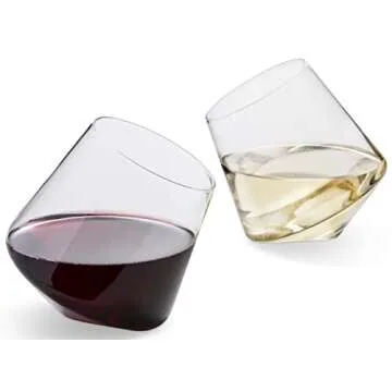 Stemless Wine Glasses Set of 2 Aerating wine glasses Elegant Wine Glasses Stemless large wine glass CulinexCo.com Red Wine Glass wine glass set cup wine cups non drip no spill glass
