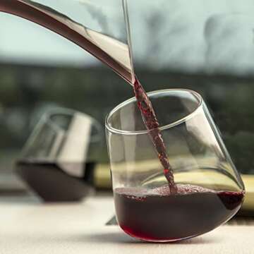 Stemless Wine Glasses Set of 2 Aerating wine glasses Elegant Wine Glasses Stemless large wine glass CulinexCo.com Red Wine Glass wine glass set cup wine cups non drip no spill glass