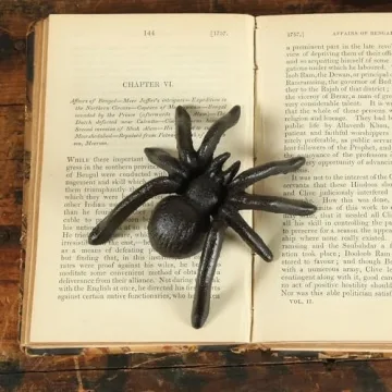 Realistic Black Iron Spider Decor for Halloween & Gardens