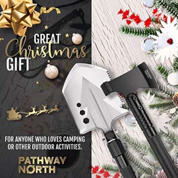 Pathway North Survival Shovel and Camping Axe – Stainless Steel Tactical, Survival Multi-Tool and ...