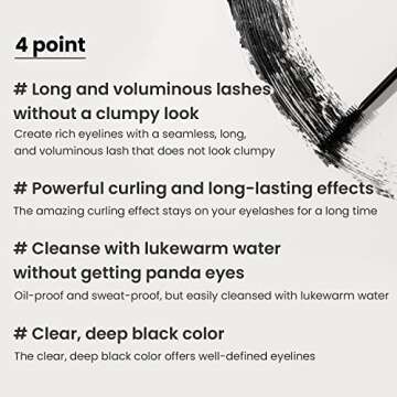 HEIMISH Dailism Smudge Stop Mascara, Curling & Lengthening, Long-lasting, Waterproof, Smudge-proof, Non-Clumping, Washable Cleansing Korean Mascara, 0.32oz/9g - Black Curling