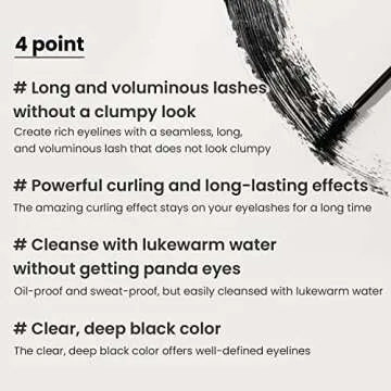 HEIMISH Dailism Smudge Stop Mascara, Curling & Lengthening, Long-lasting, Waterproof, Smudge-proof, Non-Clumping, Washable Cleansing Korean Mascara, 0.32oz/9g - Black Curling