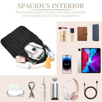 I IHAYNER Quilted Puffer Hobo Bag for Women Large Soft Puffy Shoulder Bag Quilted Carryall Tote Bag Hobo Handbags for Travel Khaki