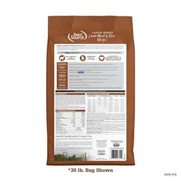 NutriSource Large Breed Adult Dog Food with Lamb Meal & Rice, 30LB