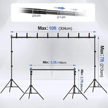 Adjustable 10x7ft Backdrop Stand for Photography