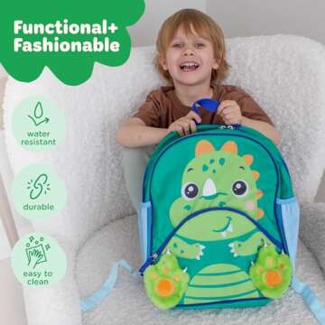 Move2Play, Dinosaur Kids Backpack | Kids Size | Back to School | Elementary School, Kindergarten Boo...