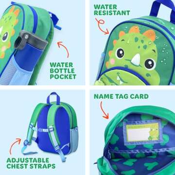 Move2Play Dinosaur Kids Backpack for School & Travel