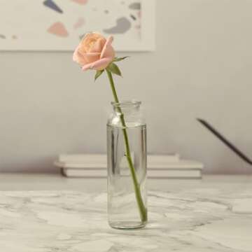 Paisener Bud Vases Set of 8,Small Glass Vase for Flowers,Bud Vases in Bulk,Clear Glass Vases for Centerpieces,Mini Vase Set for Flowers Wedding Decorations (Clear 8)