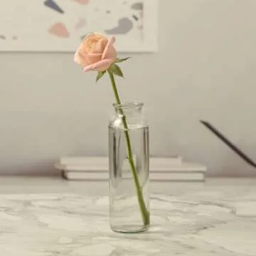 Paisener Bud Vases Set of 8,Small Glass Vase for Flowers,Bud Vases in Bulk,Clear Glass Vases for Centerpieces,Mini Vase Set for Flowers Wedding Decorations (Clear 8)