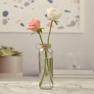 Paisener Bud Vases Set of 8,Small Glass Vase for Flowers,Bud Vases in Bulk,Clear Glass Vases for Centerpieces,Mini Vase Set for Flowers Wedding Decorations (Clear 8)