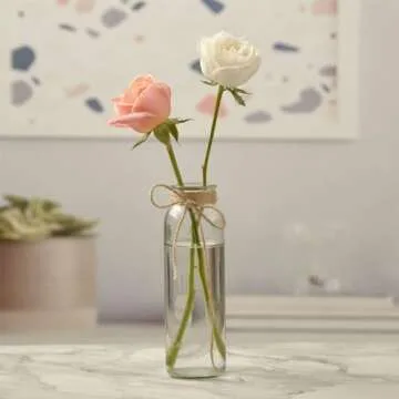 Paisener Bud Vases Set of 8,Small Glass Vase for Flowers,Bud Vases in Bulk,Clear Glass Vases for Centerpieces,Mini Vase Set for Flowers Wedding Decorations (Clear 8)