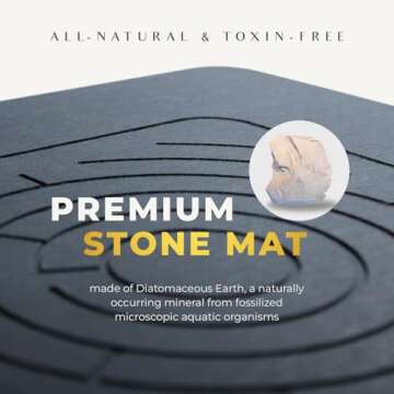 MAZE OASIS Stone Bath Mat - Instant-Drying Diatomaceous Earth Bath Mat with Maze Pattern - Super Abs...