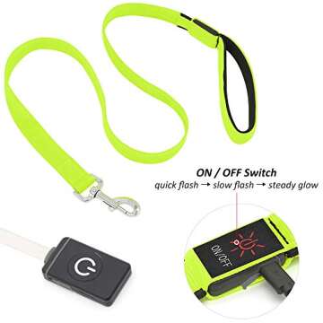 BSEEN LED Dog Leash - High Visibility Safety Leash for Dogs