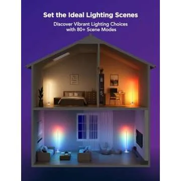 Govee Floor Lamp 2 with Matter, RGBIC Warm Cool White LED Floor Lamp Works with Alexa, 1725lm Corner Floor Lamp with Music Sync, Scene Modes, Smart Floor Lamp for Bedroom, Living Room, Silver(1 Pack)