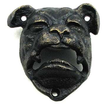 New! Cast Iron Wall Mounted English Bulldog Bottle Opener