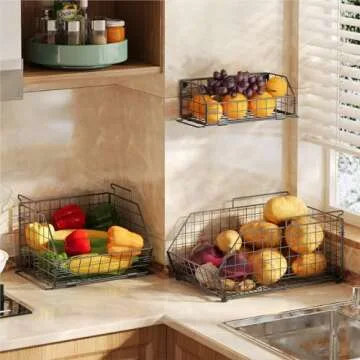 Yuzehuaza 3 Tier Fruit Basket Organizer for Kitchen