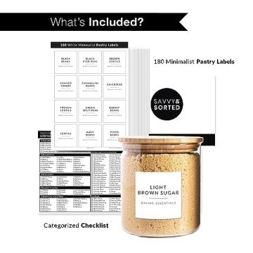 SAVVY & SORTED Minimalist Pantry Labels for Organizing