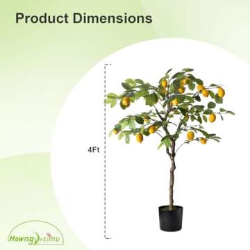 Howngyesimu 4FT Artificial Lemon Tree for Home Decor