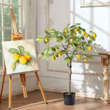 Howngyesimu 4FT Artificial Lemon Tree for Home Decor