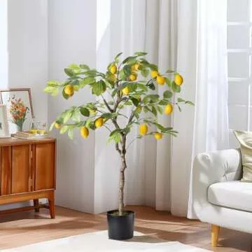 Howngyesimu 4FT Artificial Lemon Tree for Home Decor