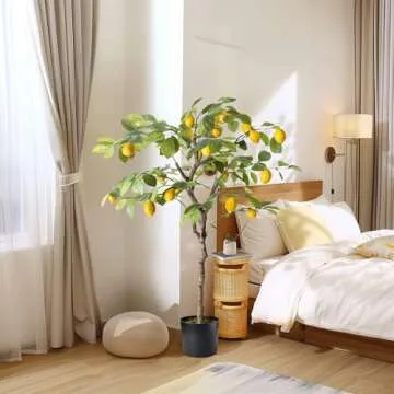 Howngyesimu 4FT Artificial Lemon Tree for Home Decor