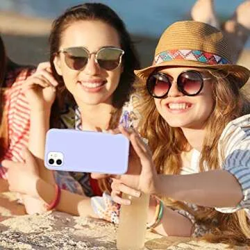 GUAGUA Compatible with iPhone 11 Case Liquid Silicone Soft Gel Rubber Slim Microfiber Lining Cushion Texture Cover Shockproof Protective Anti-Scratch Case for iPhone 11 6.1 Inch 2019, Lilac Purple
