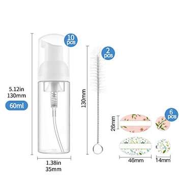 CycleMore 10 Pack Foam Pump Bottle - BPA Free Dispenser