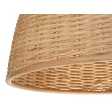 KOUBOO 1050031 Wicker Dome Shaped Pendant Lamp, Natural