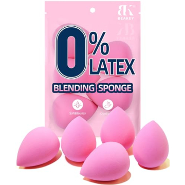 BEAKEY Latex-Free Blender Makeup Sponge for Blending, Pink Makeup Sponge Set, Soft Beauty Sponge, fo...