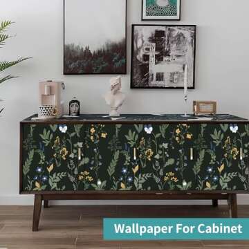 Cismmy Removable Peel and Stick Wallpaper Boho 17.5 x 118 in Floral Wallpaper for Bedroom Bathroom Easy Peel Off Wallpaper Stick on Wallpaper Contact Paper Renter Friendly Wall Paper