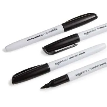 Amazon Basics Fine Tip Permanent Markers, 24 Pack, Vibrant Colors