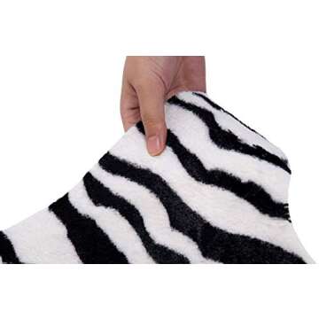 MustMat Cute Faux Zebra Print Rug Animal Print Rug Perfect Throw Rug for Office/Kids Room/Under Tables/Smaller Area 3.6x2.3 feet