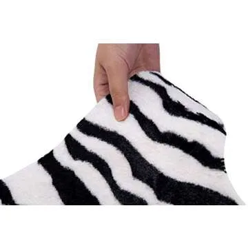 MustMat Cute Faux Zebra Print Rug Animal Print Rug Perfect Throw Rug for Office/Kids Room/Under Tables/Smaller Area 3.6x2.3 feet