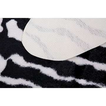 MustMat Cute Faux Zebra Print Rug Animal Print Rug Perfect Throw Rug for Office/Kids Room/Under Tables/Smaller Area 3.6x2.3 feet