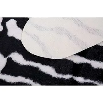 MustMat Cute Faux Zebra Print Rug Animal Print Rug Perfect Throw Rug for Office/Kids Room/Under Tables/Smaller Area 3.6x2.3 feet