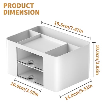 Marbrasse Pen Organizer with 2 Drawer Storage