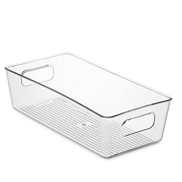 Set of 8 Clear Pantry Organizer Bins for Kitchen Storage