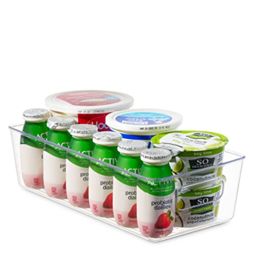 Set of 8 Clear Pantry Organizer Bins for Kitchen Storage