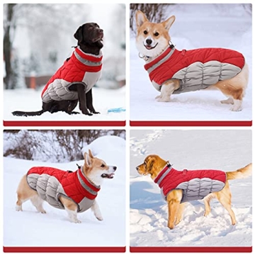 FUAMEY Waterproof Dog Winter Coat with Built-in Harness