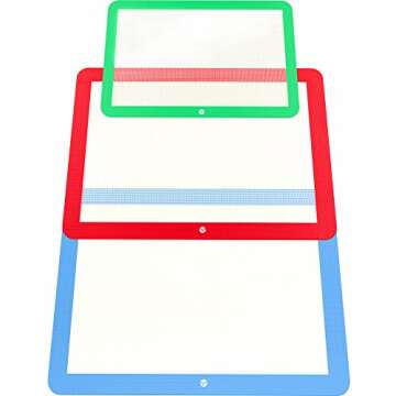 Vremi 3 Piece Silicone Baking Mat Set - Silicone Mat for Baking Sheets Nonstick - Half Quarter Sheet...