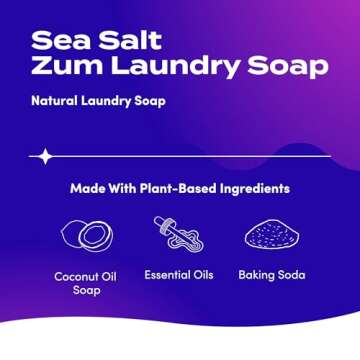 Zum Indigo Wild Clean Laundry Soap - Plant-Based Liquid Laundry Soap - Contains Baking Soda, Essenti...