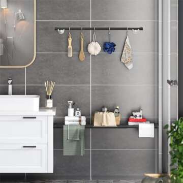 2 Pack Tension Rods Spring Tension Curtain Rod, 26 to 39 Inch Adjustable Black Tension Rod, Small Curtain Rods Spring Loaded Curtain Tension Rods for Window, Bathroom, Cupboard, Kitchen, Home