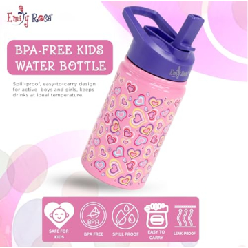 Emily Rose Kids Water Bottle - Insulated BPA Free for School