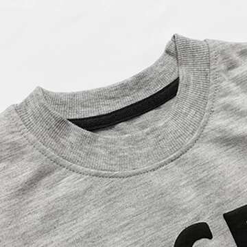 Mrocioa Valentine's Festival Shirt for Boys Girls Alphabet ABC I LOVE U Sweatshirt Toddler Kids VDAY Heart Tops Gray 4T