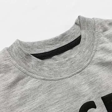 Mrocioa Valentine's Festival Shirt for Boys Girls Alphabet ABC I LOVE U Sweatshirt Toddler Kids VDAY Heart Tops Gray 4T