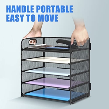 Supeasy 5 Trays Paper Organizer: Efficient Desk Sorter