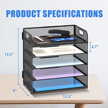 Supeasy 5 Trays Paper Organizer: Efficient Desk Sorter
