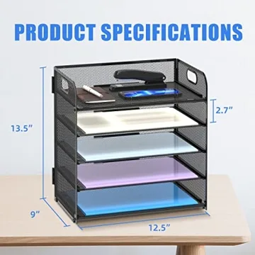 Supeasy 5 Trays Paper Organizer: Efficient Desk Sorter