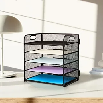 Supeasy 5 Trays Paper Organizer: Efficient Desk Sorter